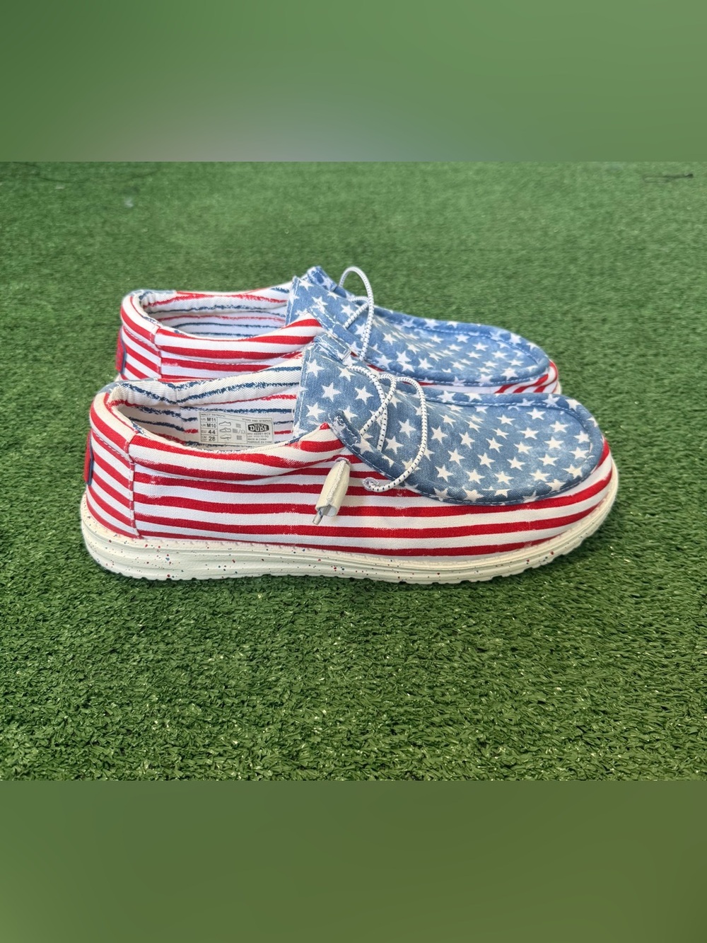 Hey Dude Men's Wally Patriotic Stars and Stripes Size 11  40001-9C8